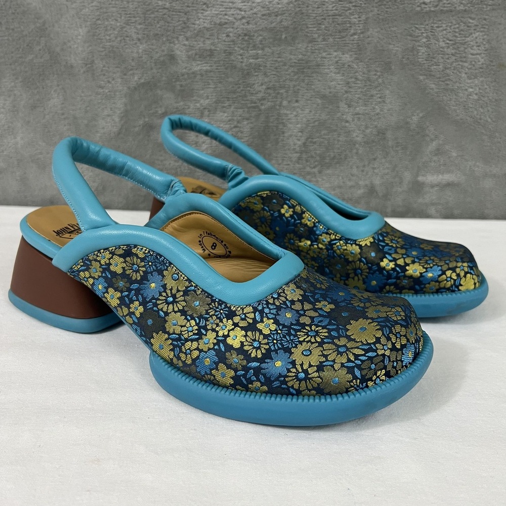 John Fluevog Thrillvogs Shoes Womens Size 8 Floral Slingback Heels Portugal - Picture 3 of 9